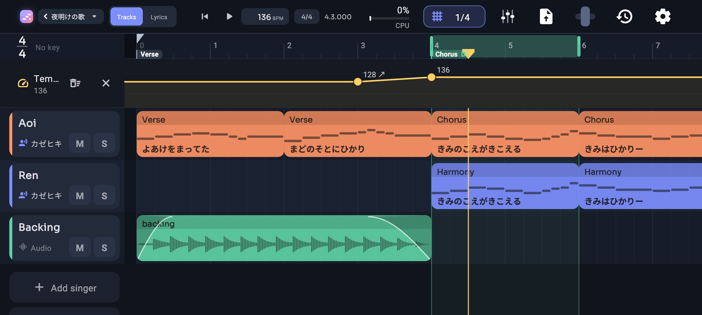 Drop in a backing track and it's ready to place right away.