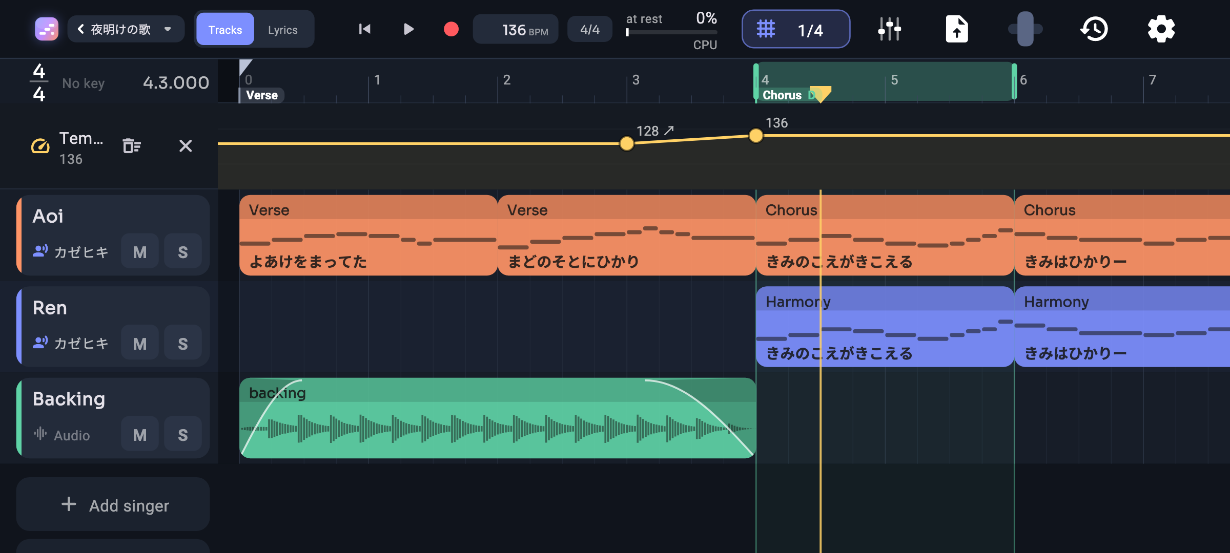 Drop in a backing track and it's ready to place right away.