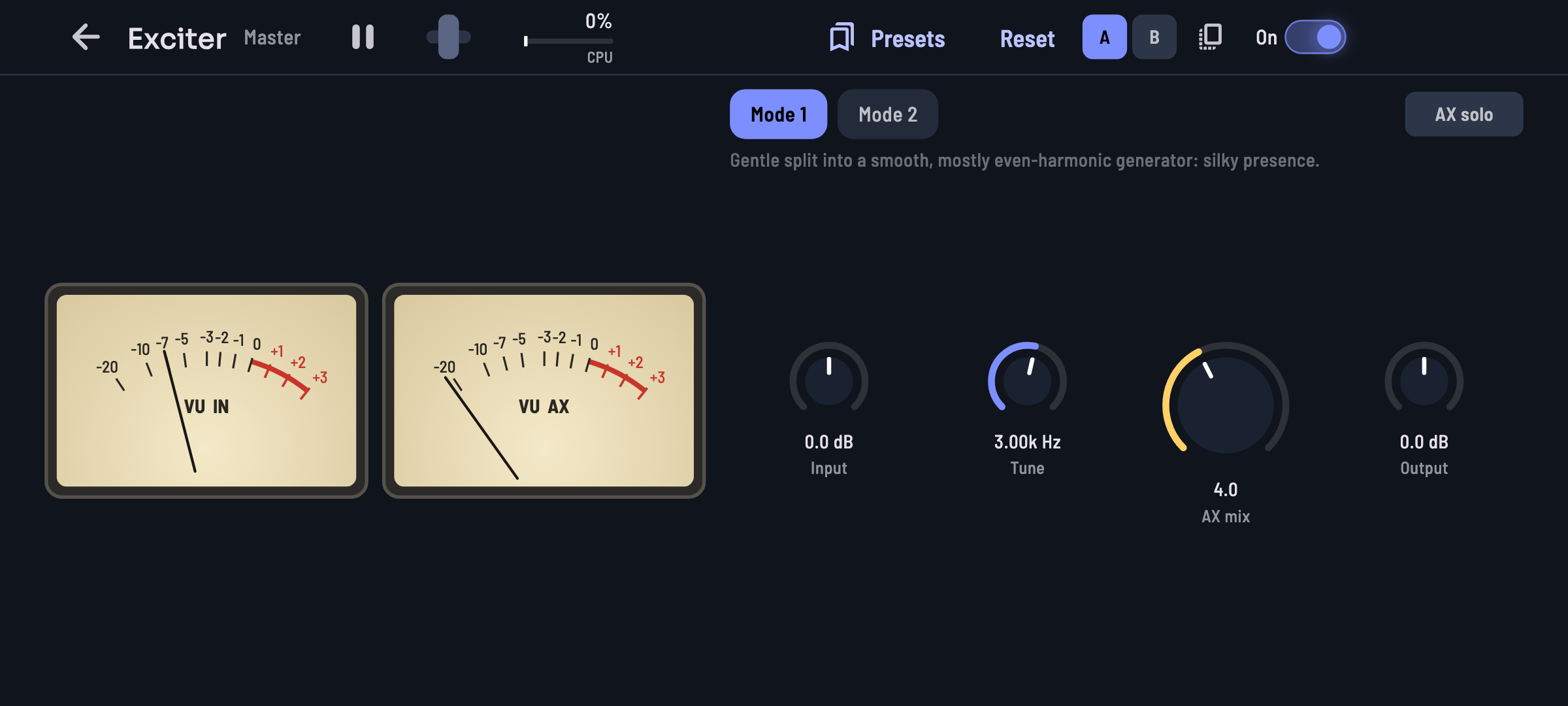 Exciter: extra presence and air.